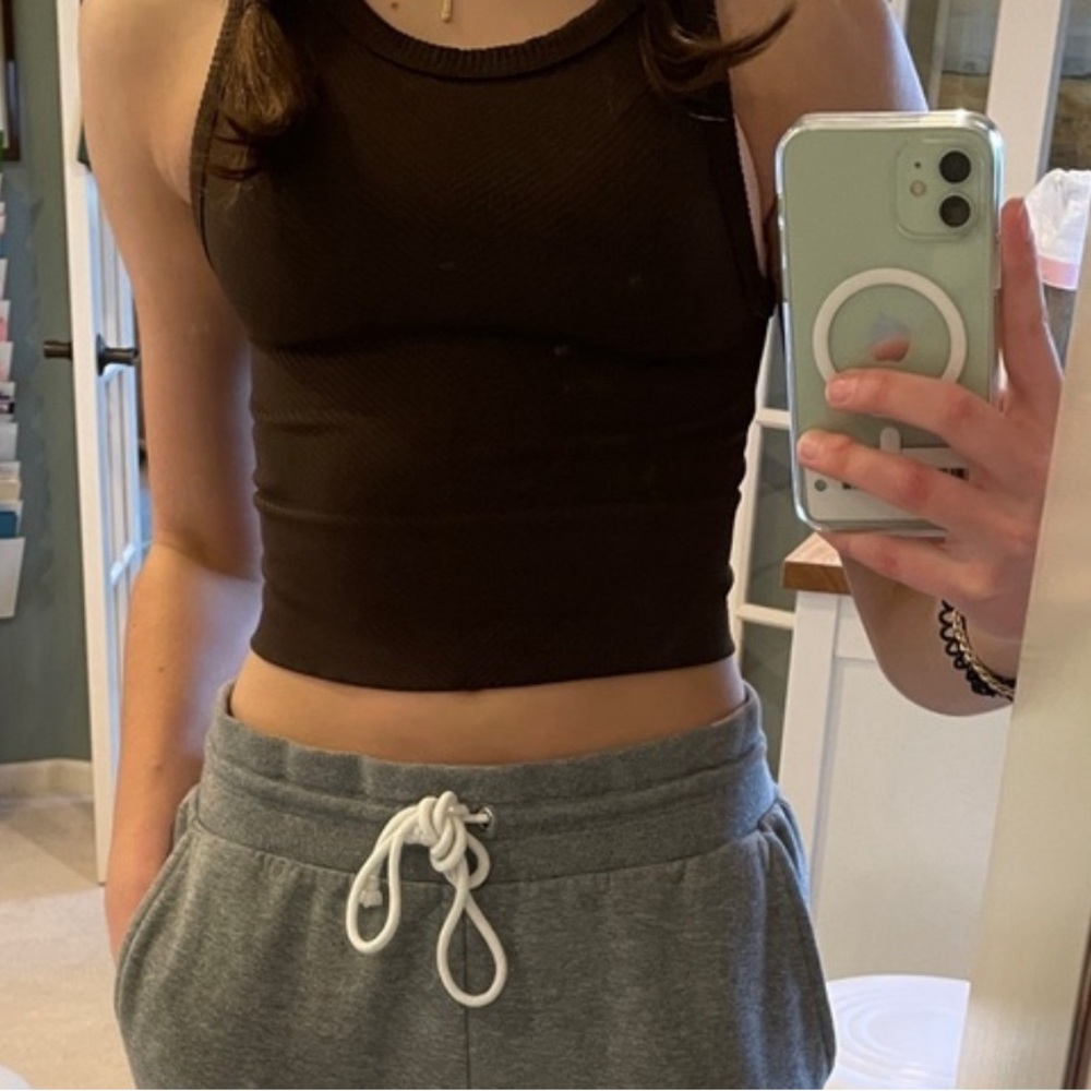 Dark Brown Nikibiki Highneck Croptop